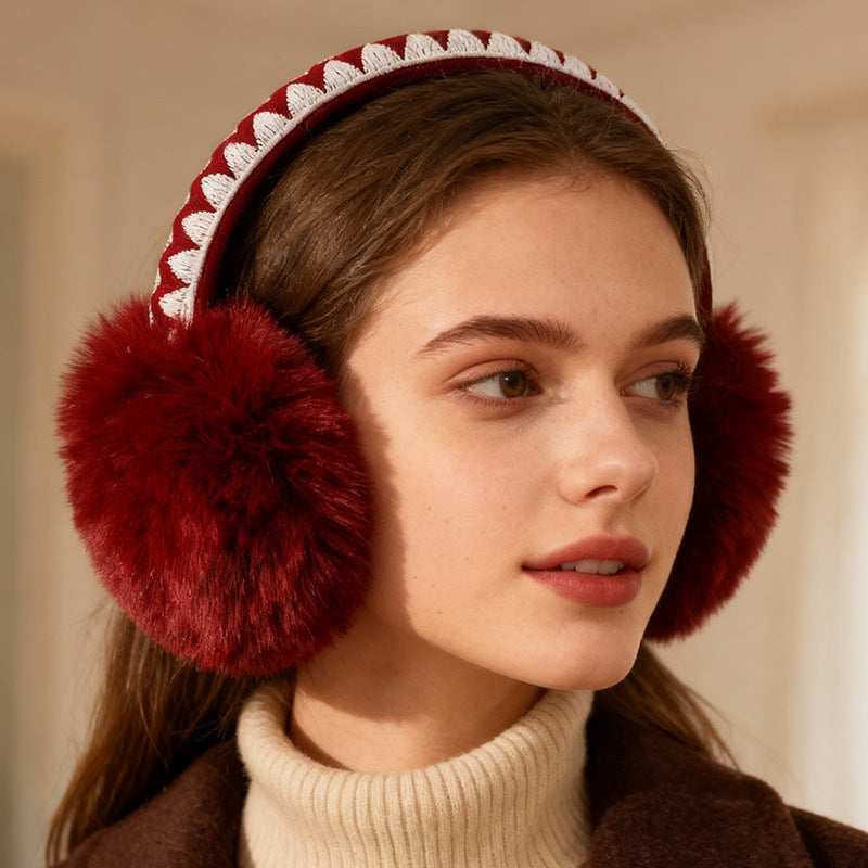 Wavy Trim Faux Fur Earmuffs