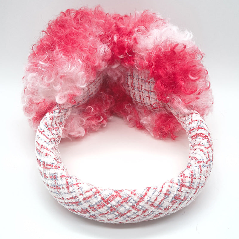 Curly Faux Fur Tweed Earmuffs