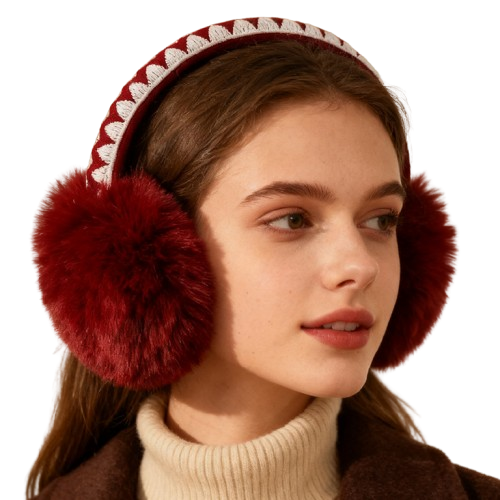 Wavy Trim Faux Fur Earmuffs